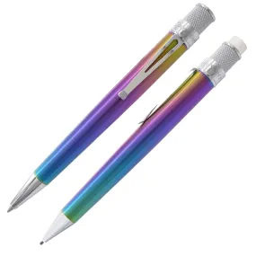 Retro 51 Tornado Rollerball Pen and Mechanical Pencil Set Chromatic