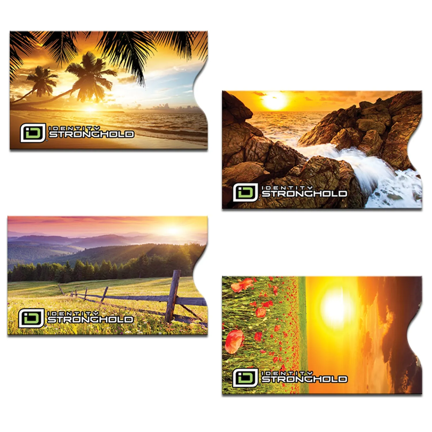 RFID Blocking Sunsets Credit Card Sleeves - 16 Pack