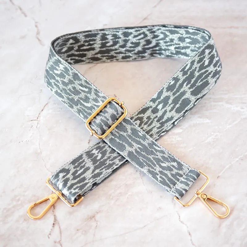 Silver Leopard Bag Strap