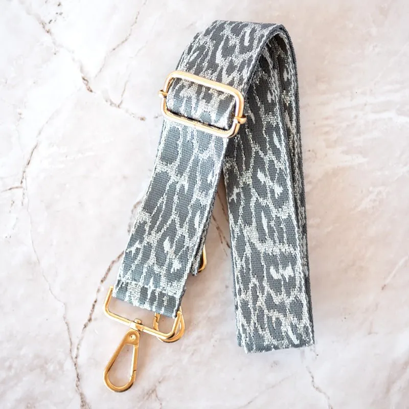 Silver Leopard Bag Strap