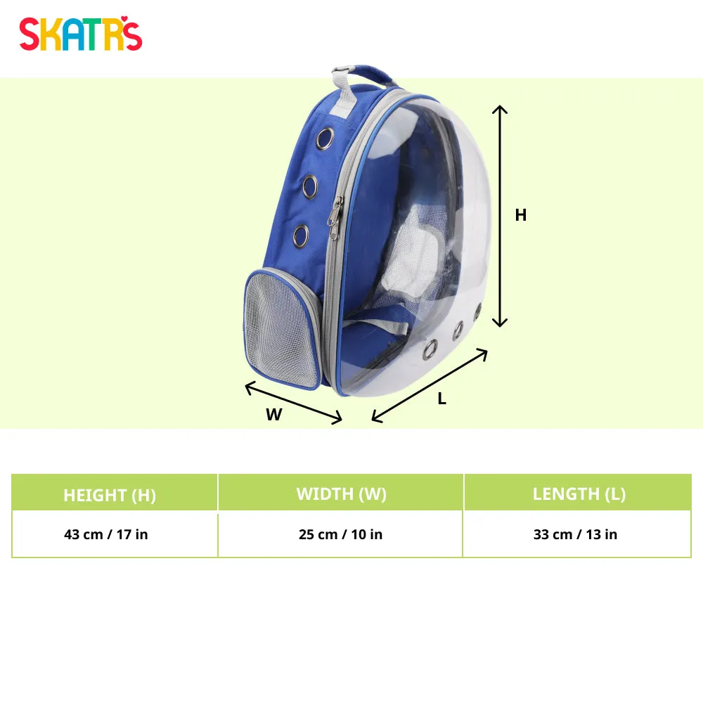 Skatrs Astronaut Space Capsule Carrier Backpack for Cats (Blue)