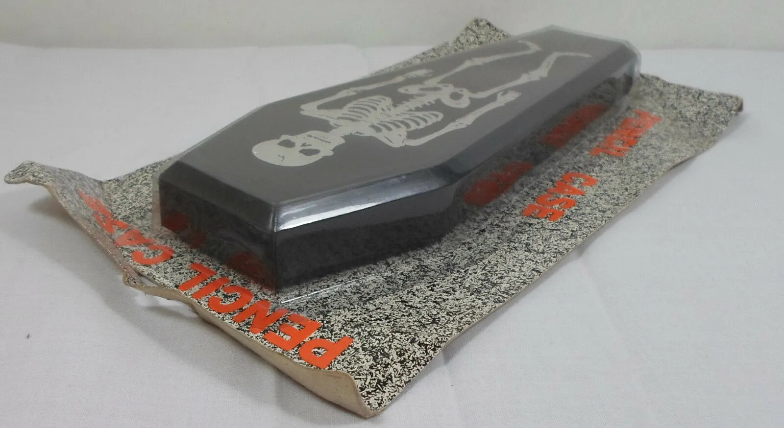 Skeleton Coffin Pencil Case Box Vintage Stationary 80's Retro Taiwan