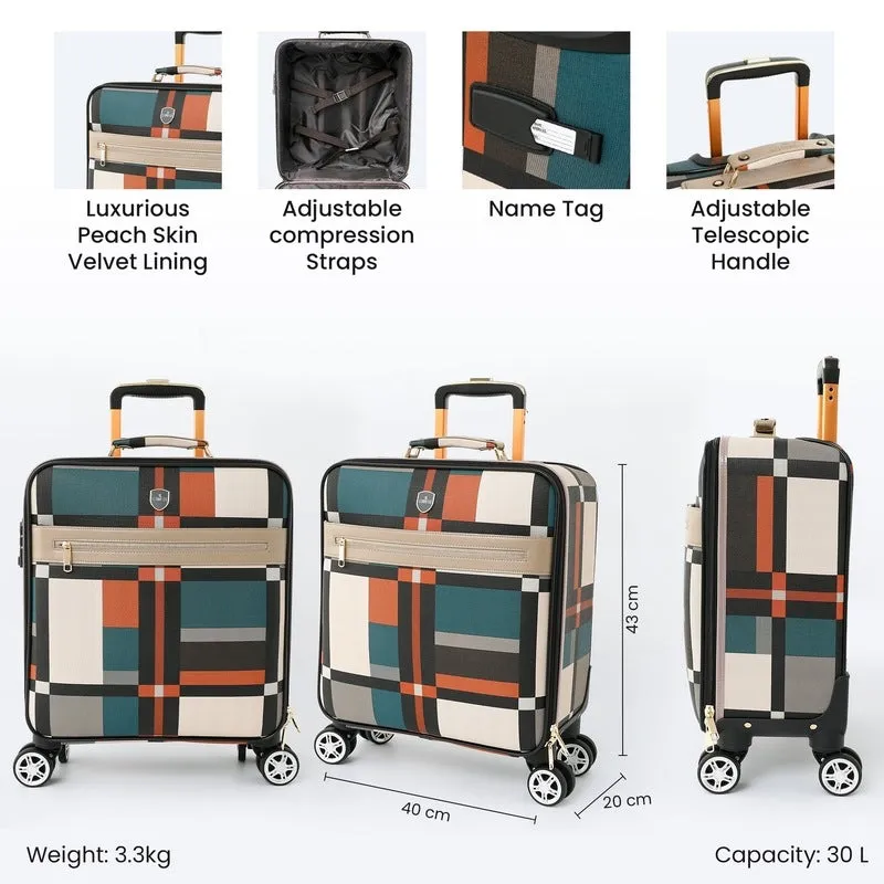 Small Cabin Trolley Bag with Mute Wheels | TSA Lock | 30L | Multicolor