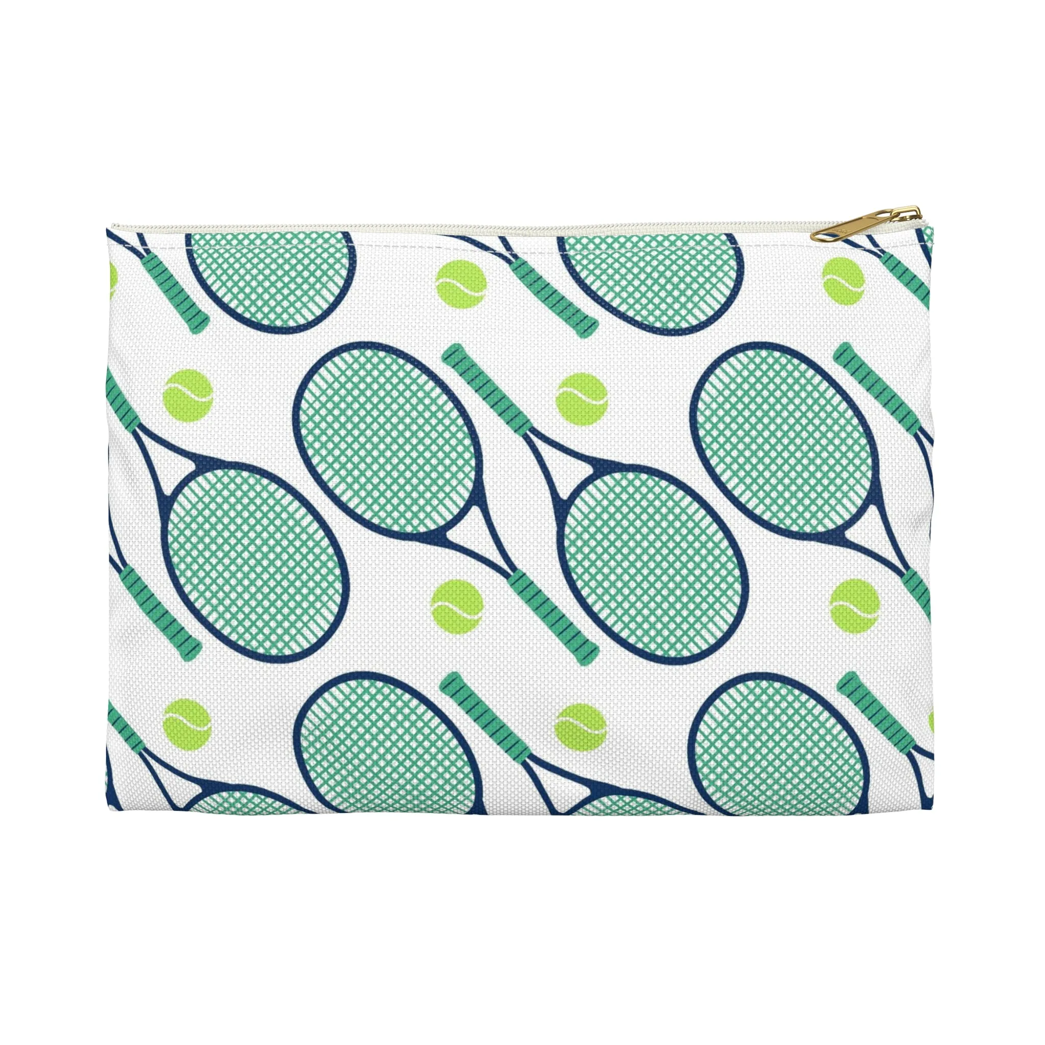 Small Flat Zip Pouch - Tennis