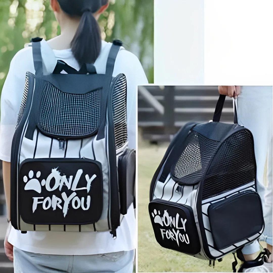 SOGA 2X Black Pet Carrier Backpack Breathable Mesh Portable Safety Travel Essentials Outdoor Bag