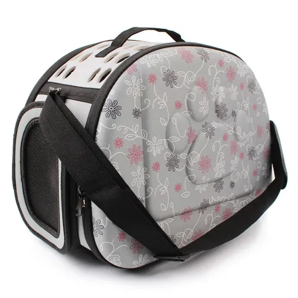 Solid Travel Pet Carrier With Paw Engraving