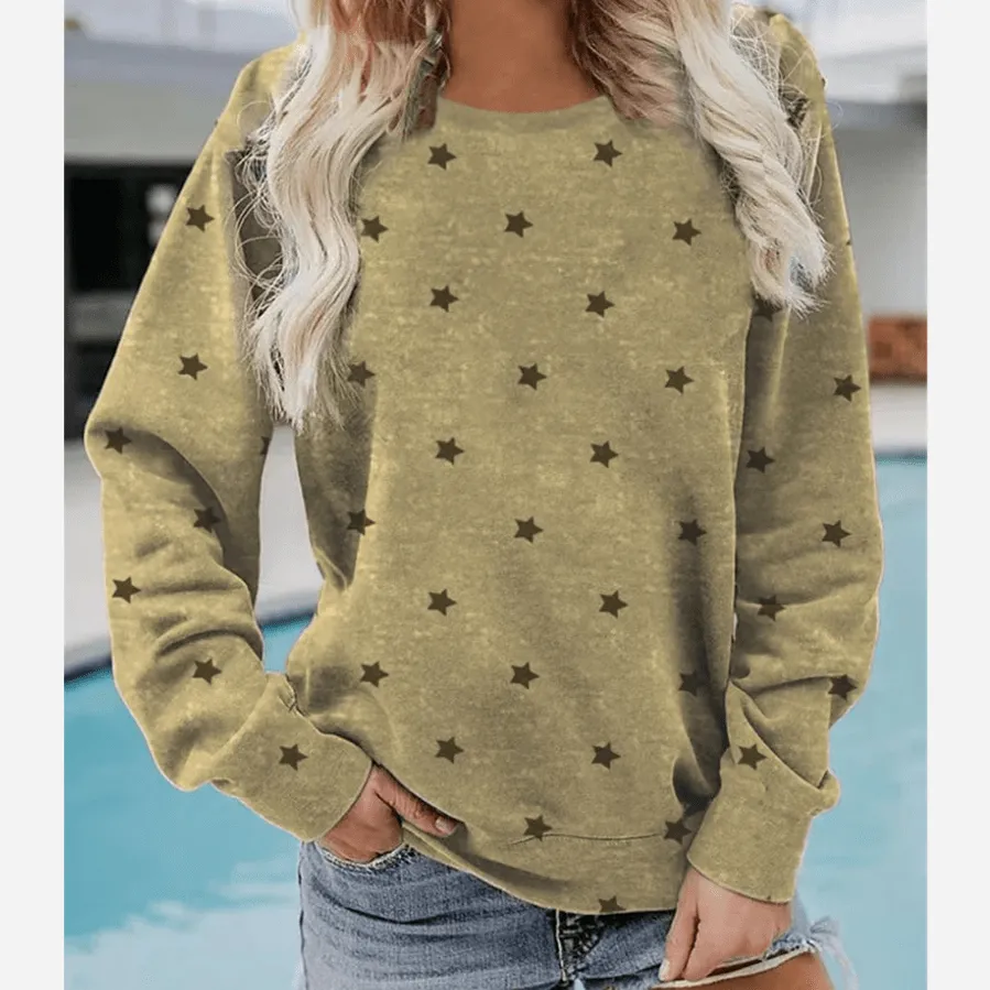 Star Print Long Sleeve Shirt