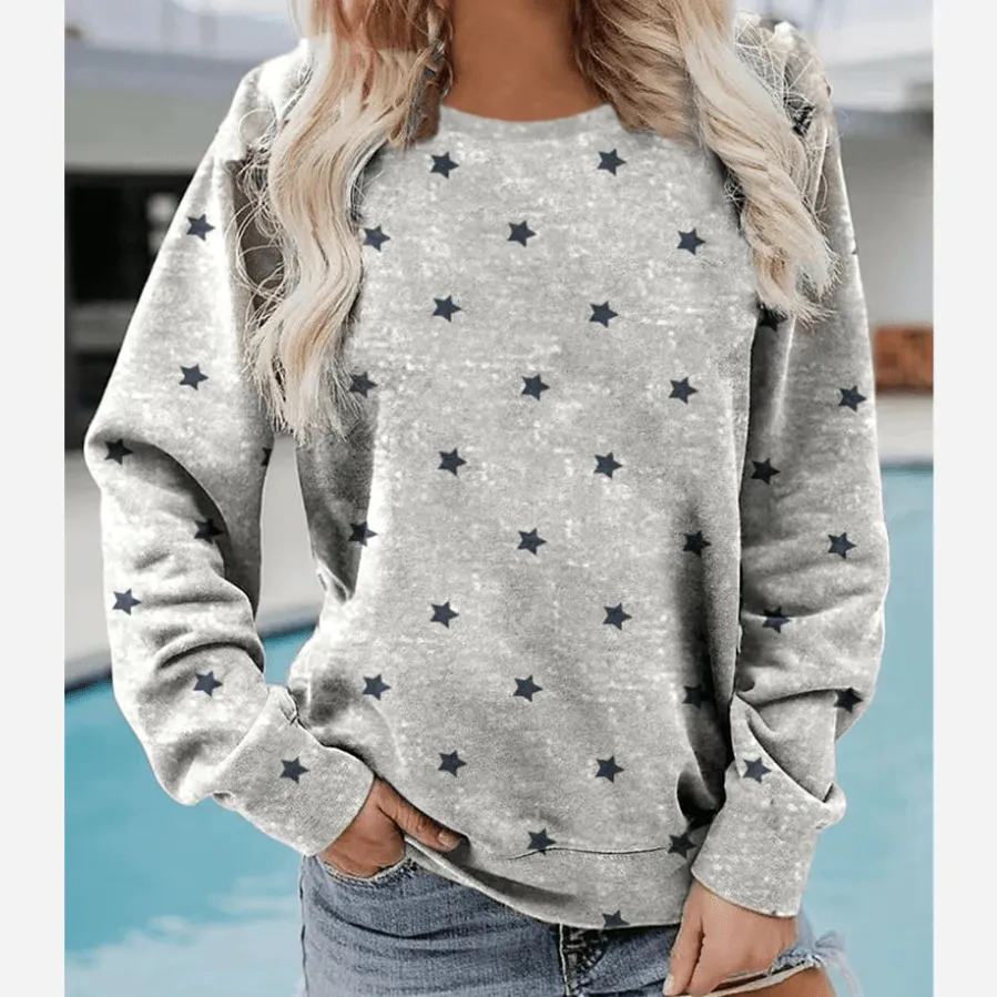 Star Print Long Sleeve Shirt