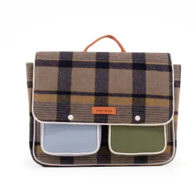 Sticky Lemon Wanderer School Bag, Sandy Beige Checks