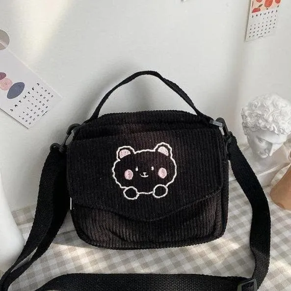 Teddy Bear Corduroy Bag