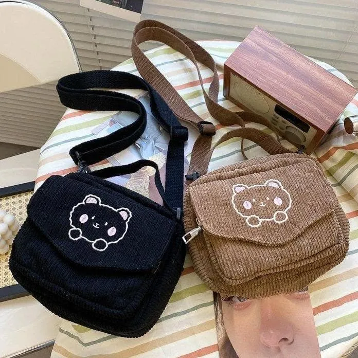 Teddy Bear Corduroy Bag