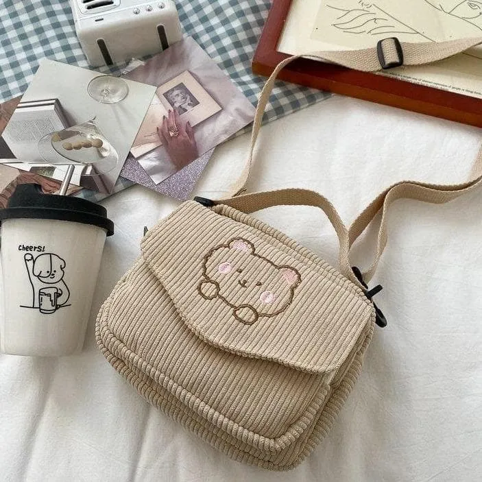 Teddy Bear Corduroy Bag