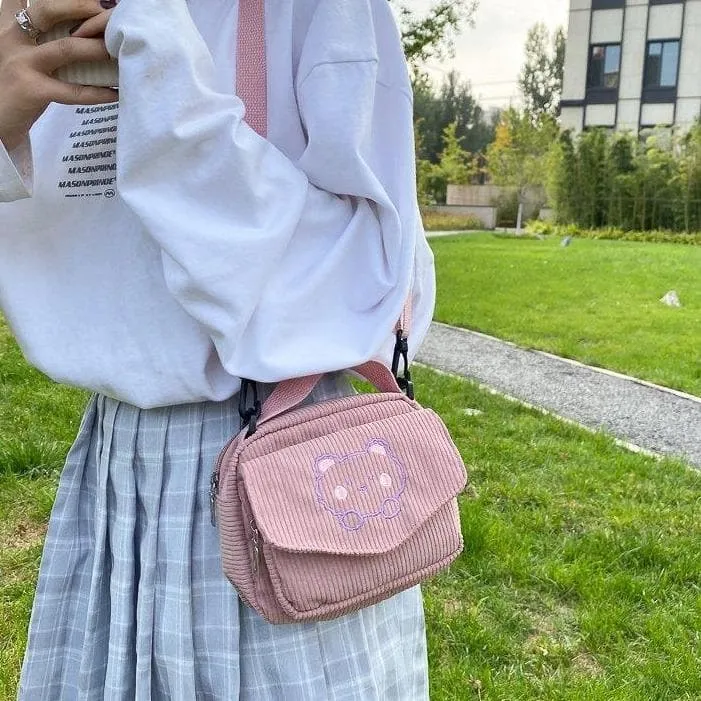 Teddy Bear Corduroy Bag