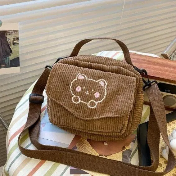 Teddy Bear Corduroy Bag