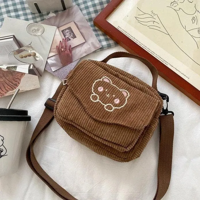 Teddy Bear Corduroy Bag