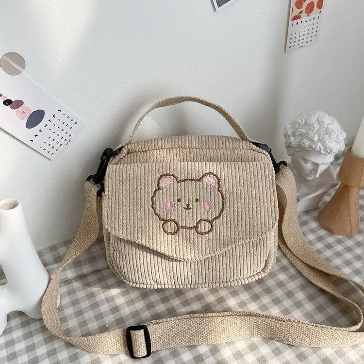 Teddy Bear Corduroy Bag