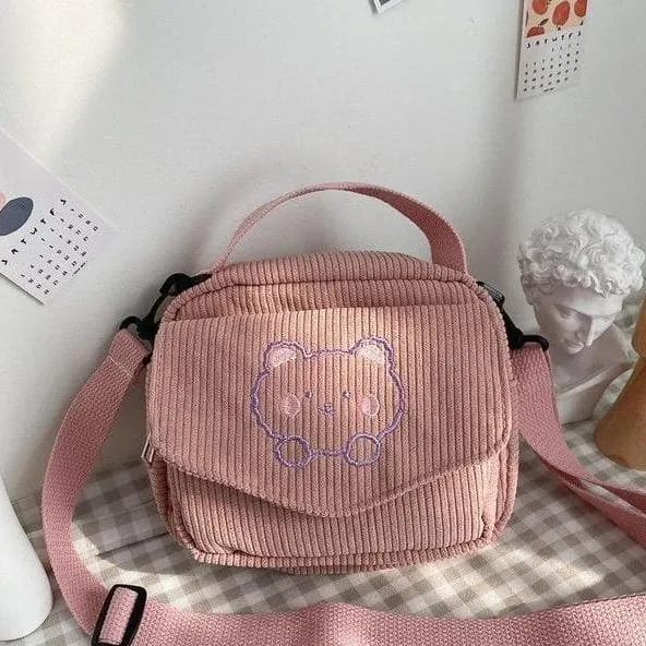 Teddy Bear Corduroy Bag