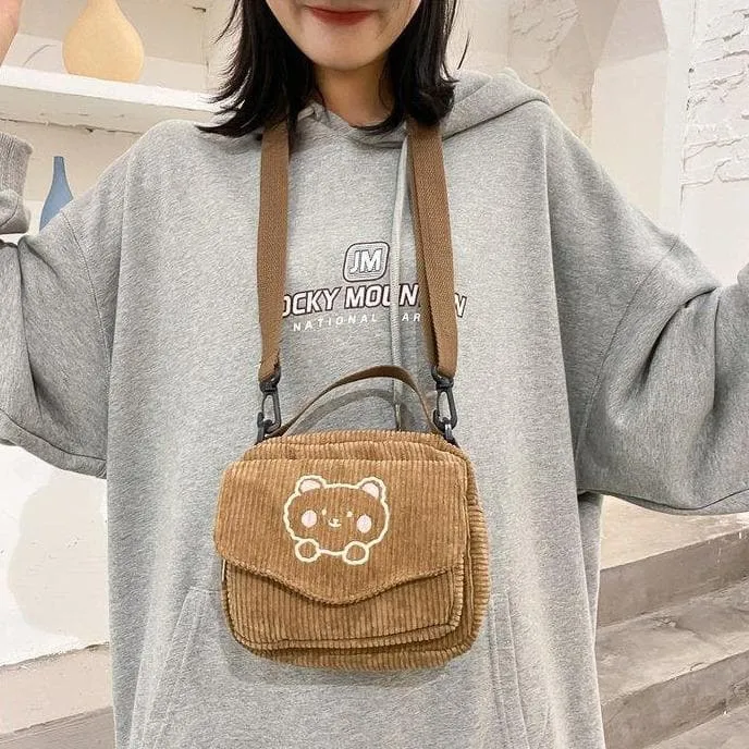 Teddy Bear Corduroy Bag