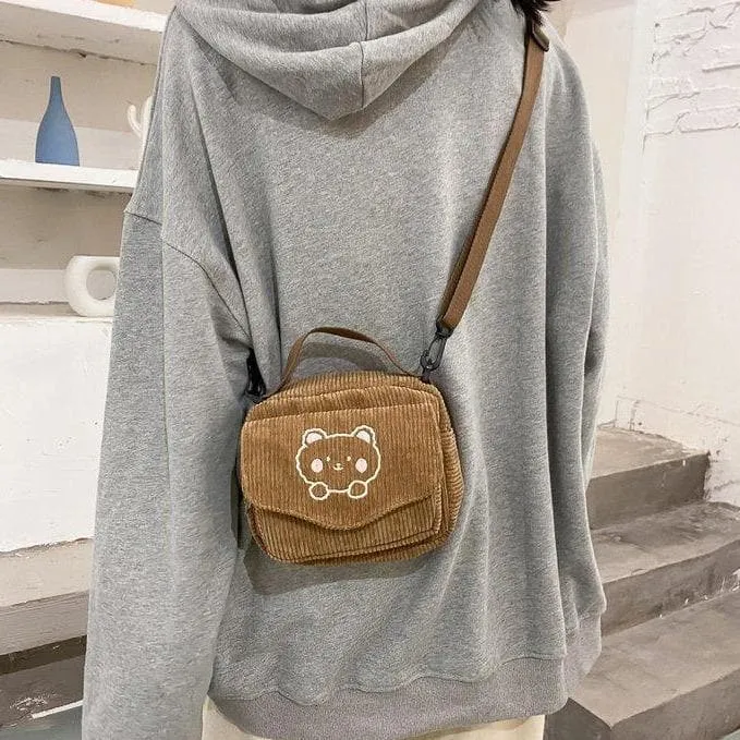 Teddy Bear Corduroy Bag