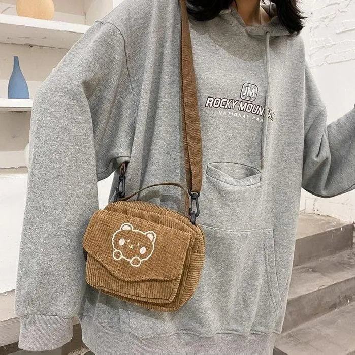 Teddy Bear Corduroy Bag