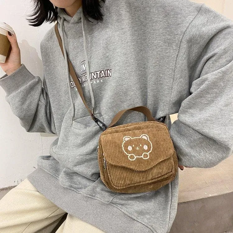 Teddy Bear Corduroy Bag