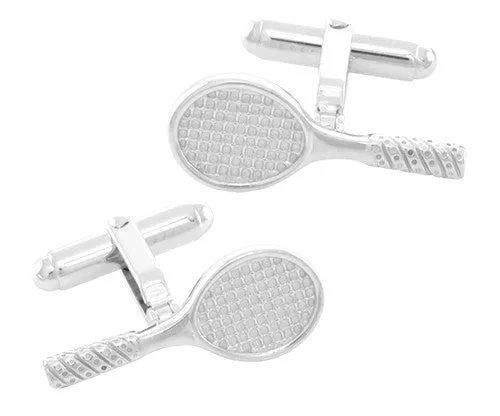 Tennis Racket Cufflinks in Sterling Silver