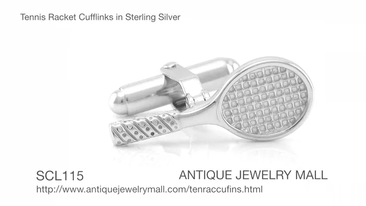 Tennis Racket Cufflinks in Sterling Silver