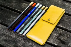 The Charcoal Leather Pencil Case for Blackwing Pencils - Yellow