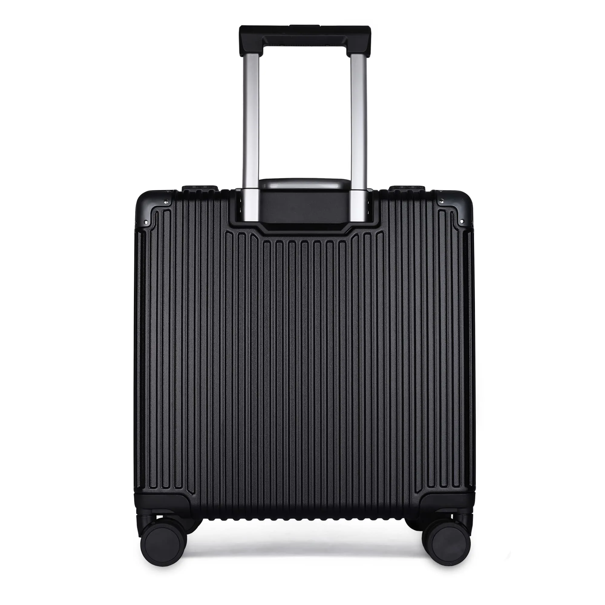 THE CLOWNFISH JetSetter Series Carry-On Luggage PolyCarbonate Hard Case Suitcase Eight Spinner Wheel 14 inch Laptop Trolley Bag with TSA Lock & USB Charging port- Black (47 cm-18.5 inch)