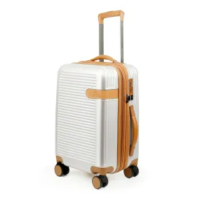 THE CLOWNFISH Kenzo Series Expandable Luggage ABS & Polycarbonate Exterior Hard Case Suitcase Eight Wheel Trolley Bag with TSA Lock- Silver (Small size, 54 cm-21 inch)