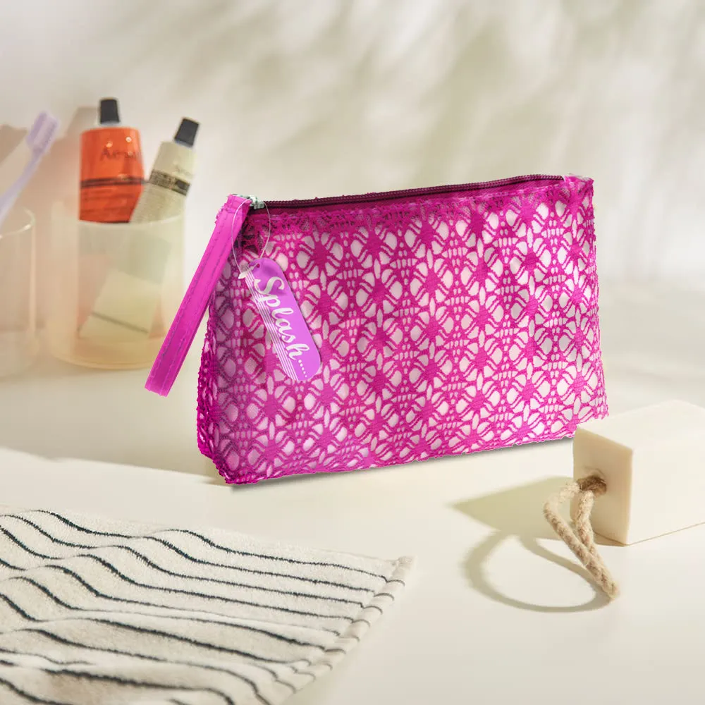 Toiletry Bag for Women - Cotton with Net