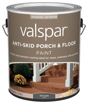 Valspar 024.0082031.007 Porch and Floor Paint, Dark Gray, 1 gal, 100 sq-ft/gal Coverage Area :GAL: QUANTITY: 4