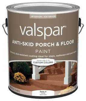 Valspar 024.0082033.007 Porch and Floor Paint, Base 4, 1 gal, 100 sq-ft/gal Coverage Area :GAL: QUANTITY: 4