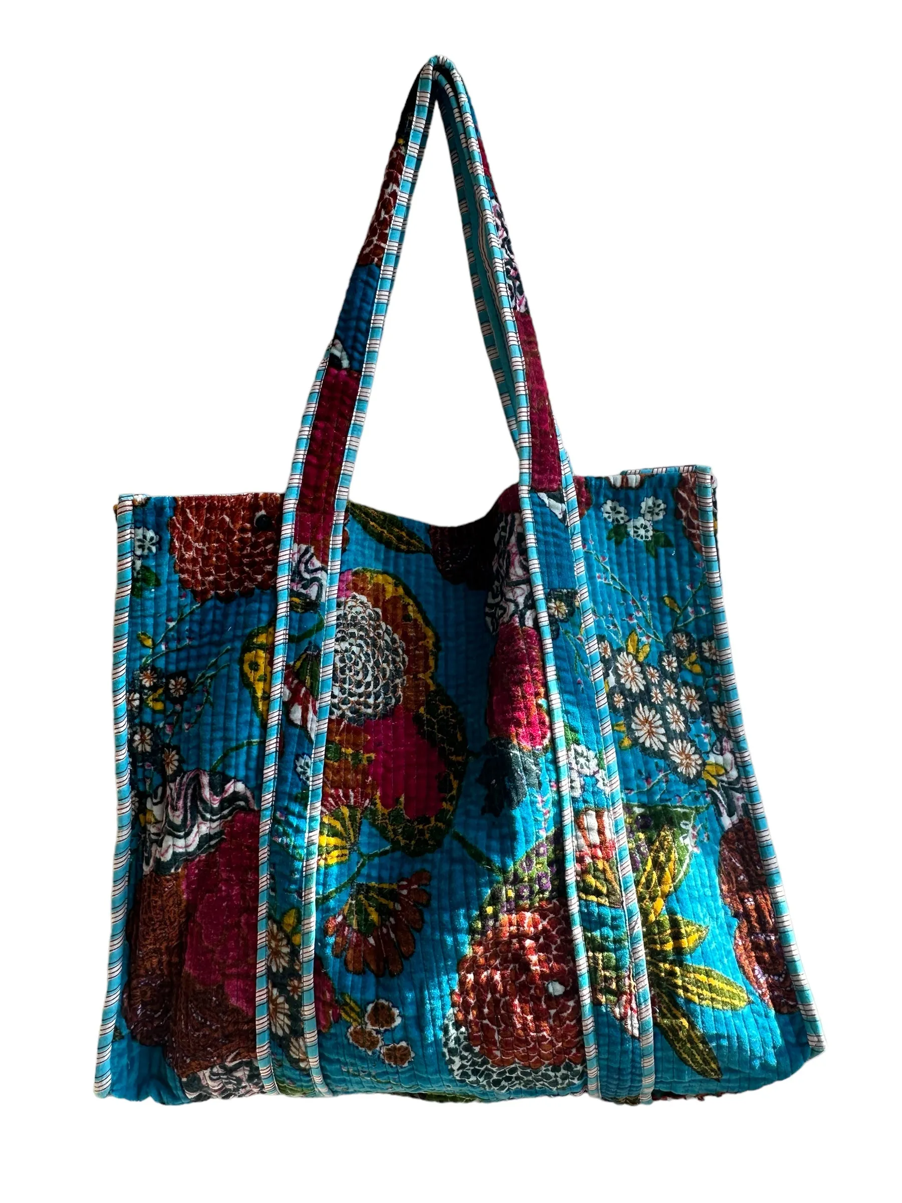 Vevlet Tote- Blue Tropics