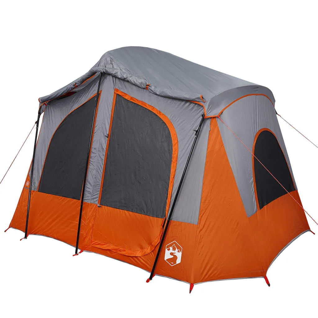 vidaXL Camping Tent Cabin 5-Person Grey and Orange Waterproof