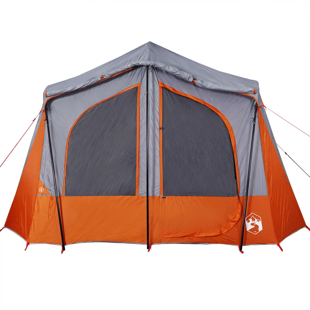 vidaXL Camping Tent Cabin 5-Person Grey and Orange Waterproof