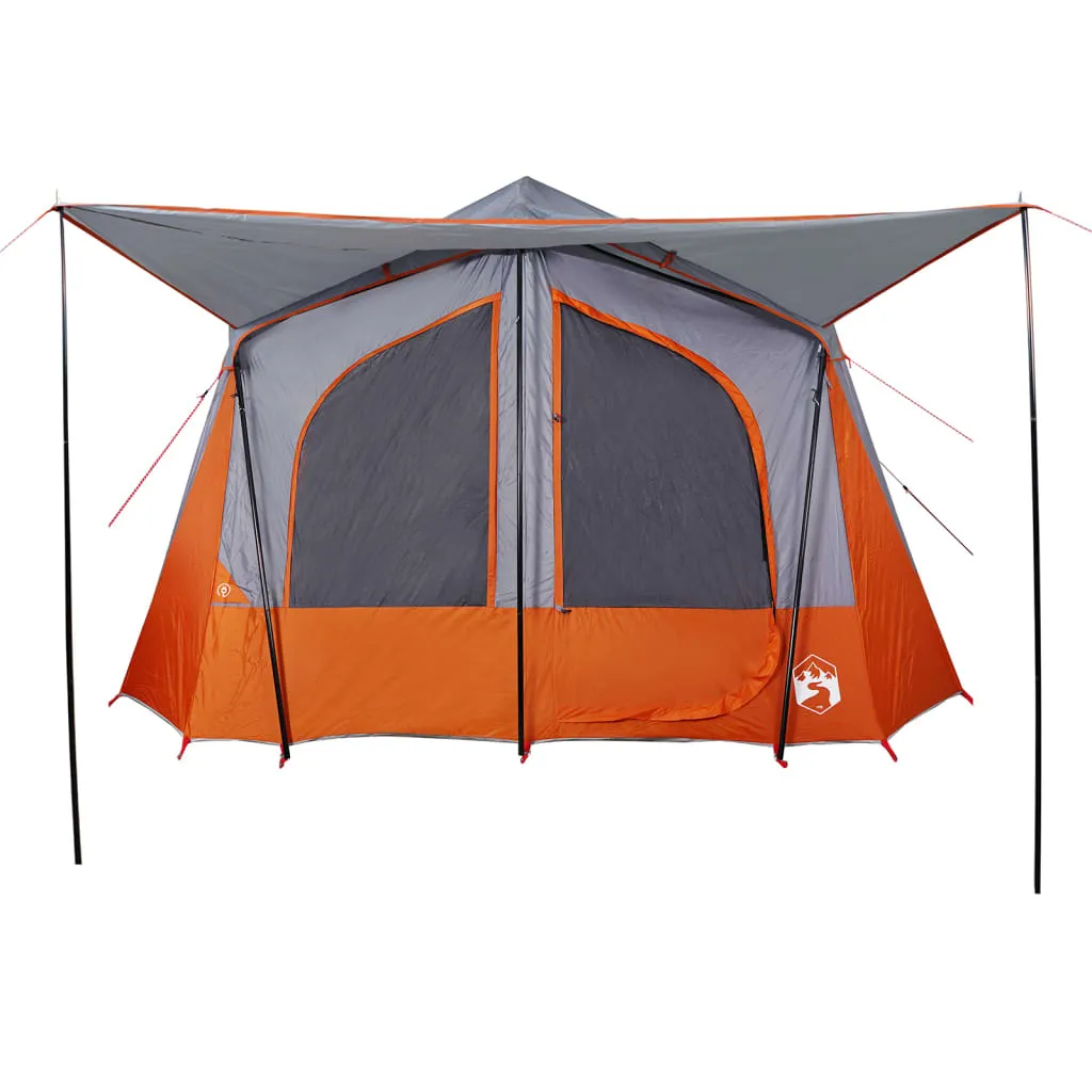 vidaXL Camping Tent Cabin 5-Person Grey and Orange Waterproof