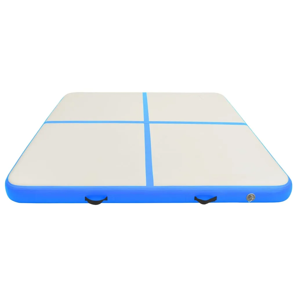 vidaXL Inflatable Gymnastics Mat with Pump 200x200x10 cm PVC Blue