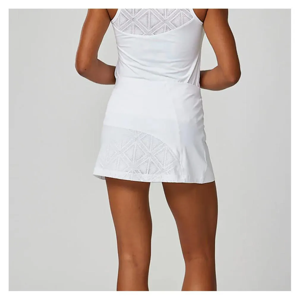 Women's 13 Inch Diamond Jacquard Tennis Skort White