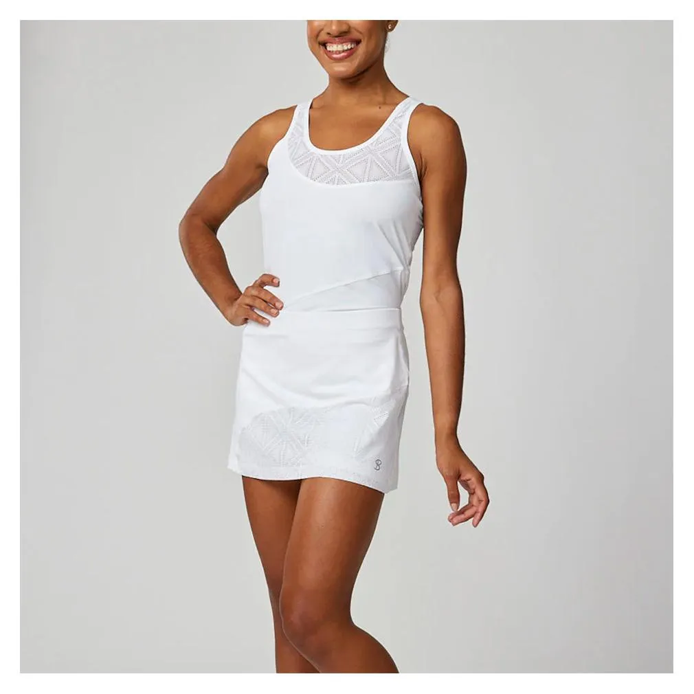 Women's 13 Inch Diamond Jacquard Tennis Skort White