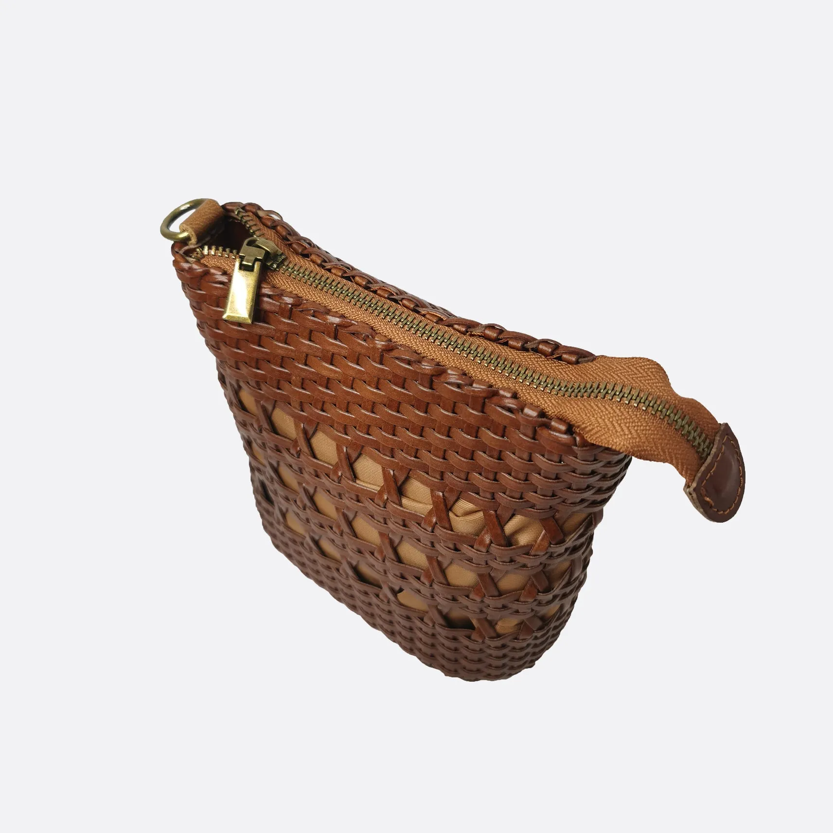 Women's genuine handwoven cowhide leather handphone bag Mirren design