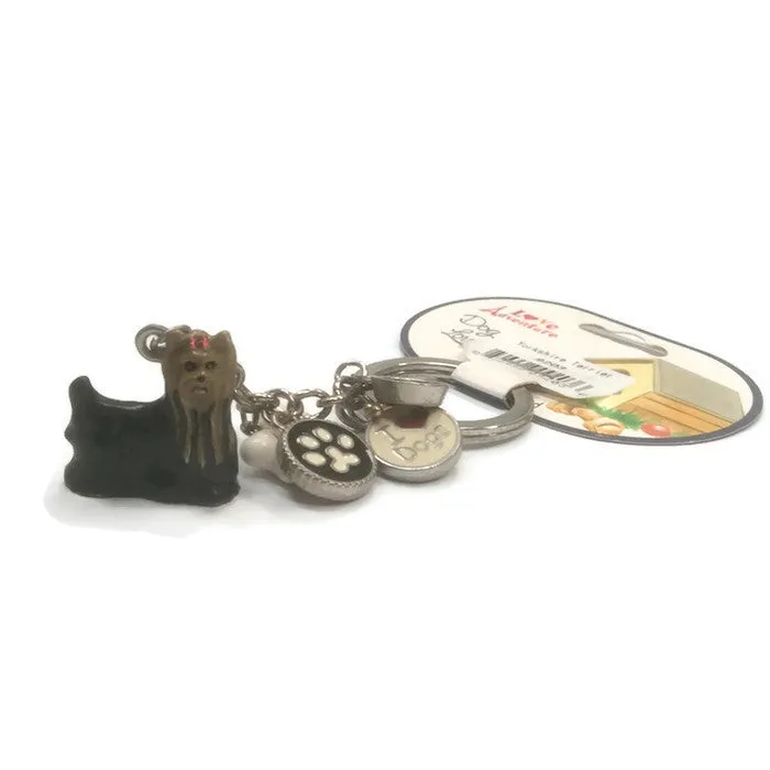 Yorkie, Yorkshire Terrier, breed 3D keyring pedigree puppy